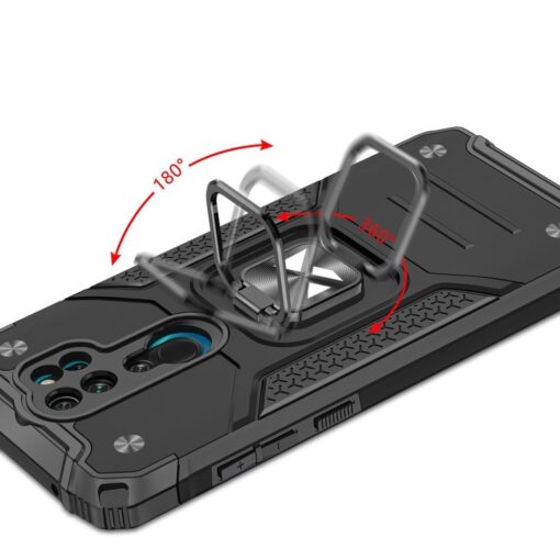 Xiaomi Redmi Note 8 Pro tugev umbris Ring Armor plastikust taguse ja silikoonist nurkadega must 4