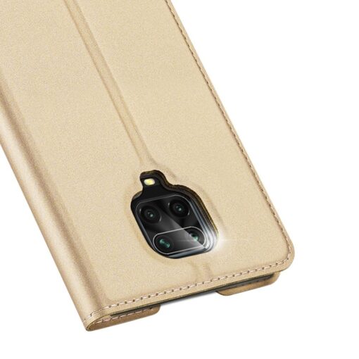 Xiaomi Redmi Note 9 Pro kunstnahast kaaned DUX DUCIS Skin Pro Bookcase kuldne 2