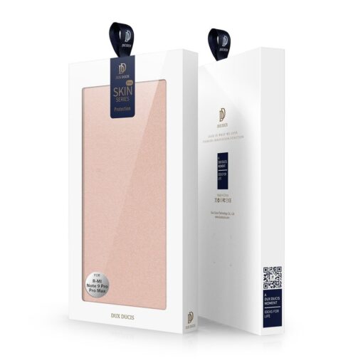 Xiaomi Redmi Note 9 Pro kunstnahast kaaned DUX DUCIS Skin Pro Bookcase roosa 24
