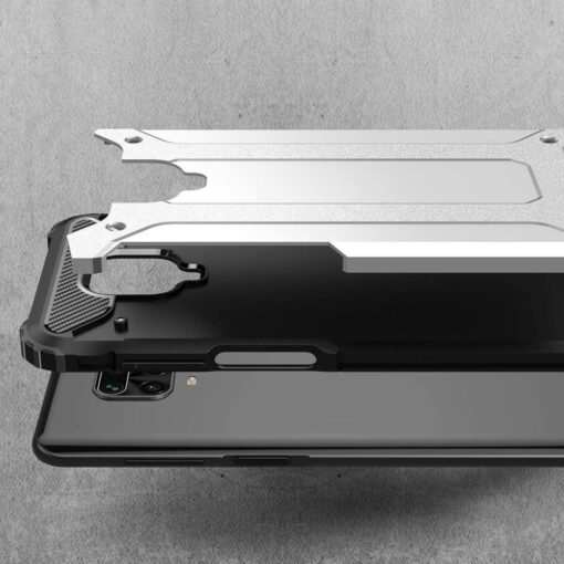Xiaomi Redmi Note 9 Pro umbris Hybrid Armor plastikust taguse ja silikoonist raamiga must 2