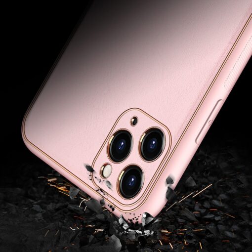 iPhone 11 Pro Max umbris Dux Ducis Yolo elegant kunstnahast ja silikoonist servadega roosa 7