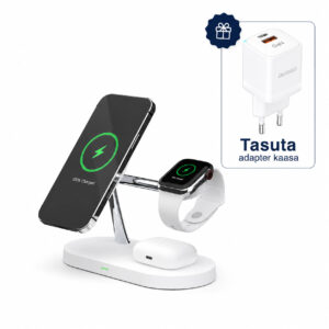 3in1 laadija iPhonele Watchile ja Airpodsidele valge 6