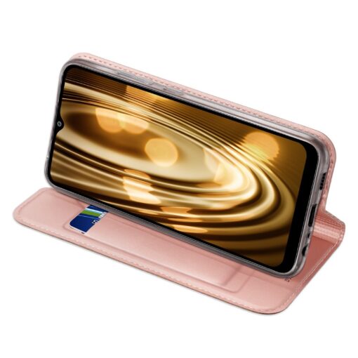 Samsung A02s kunstnahast kaaned DUX DUCIS Skin Pro Bookcase roosa 4