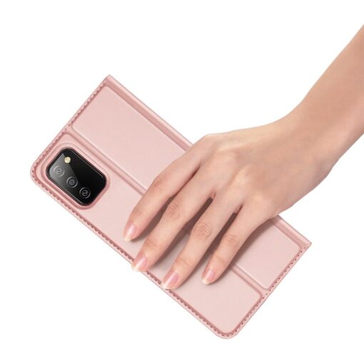 Samsung A02s kunstnahast kaaned DUX DUCIS Skin Pro Bookcase roosa 6