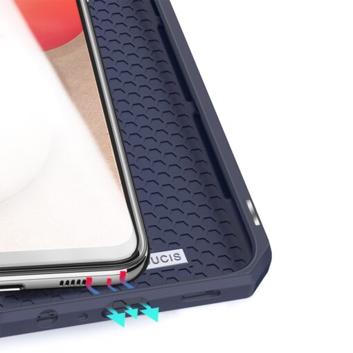 Samsung A02s kunstnahast kaaned kaarditaskuga DUX DUCIS Skin X sinine 6
