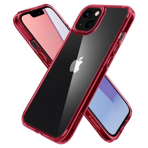 iPhone 13 MINI umbris Spigen Ultra Hybrid plastikust taguse ja silikoonist raamiga Red Crystal 5