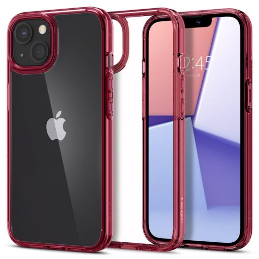 iPhone 13 MINI umbris Spigen Ultra Hybrid plastikust taguse ja silikoonist raamiga Red Crystal