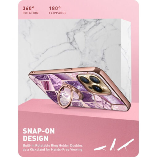 iPhone 13 PRO MAX umbris Supcase IBLSN Cosmo Snap Marble lilla 3