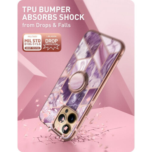 iPhone 13 PRO MAX umbris Supcase IBLSN Cosmo Snap Marble lilla 4