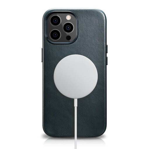 iPhone 13 Pro nahast MagSafe umbris Oil Wax sinine