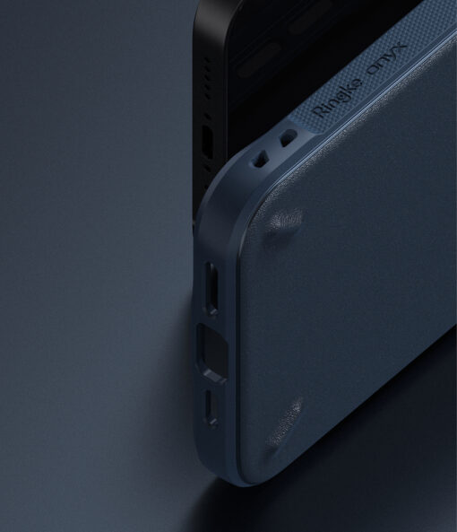 iPhone 13 korpus Ringke Onyx tugev silikoonist raamiga ja plastikust tagusega sinine 5