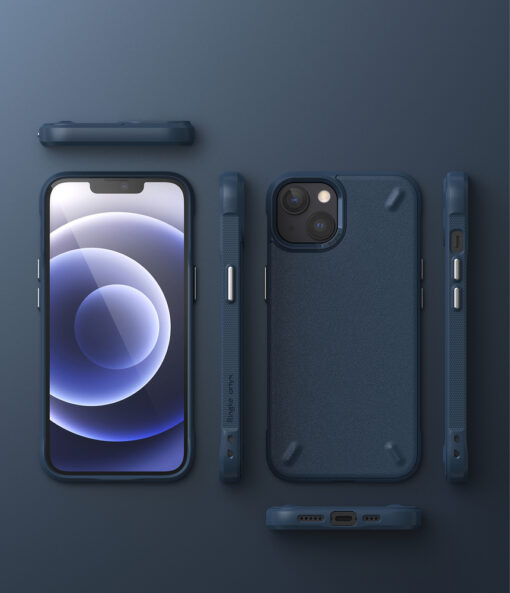 iPhone 13 korpus Ringke Onyx tugev silikoonist raamiga ja plastikust tagusega sinine 7