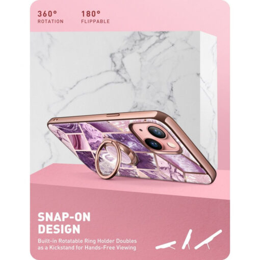 iPhone 13 umbris Supcase IBLSN Cosmo Snap Marble lilla 3