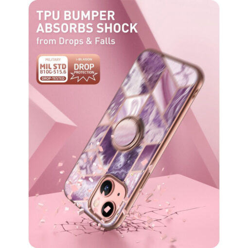 iPhone 13 umbris Supcase IBLSN Cosmo Snap Marble lilla 4
