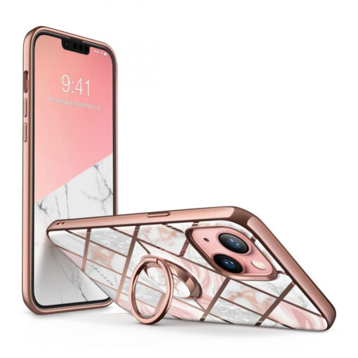 iPhone 13 umbris Supcase IBLSN Cosmo Snap Marble roosa