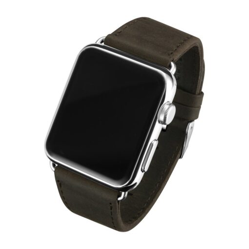 Apple Watch rihm nahast iCarer Leather CH 38 40 41 kellale pruun 8