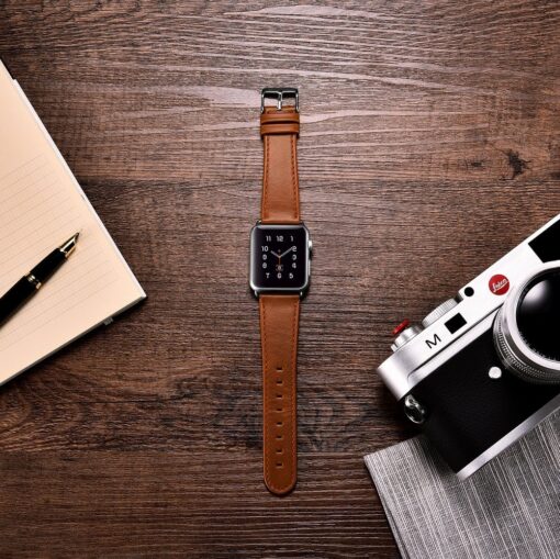 Apple Watch rihm nahast iCarer Leather Vintage 38 40 41 kellale pruun 4