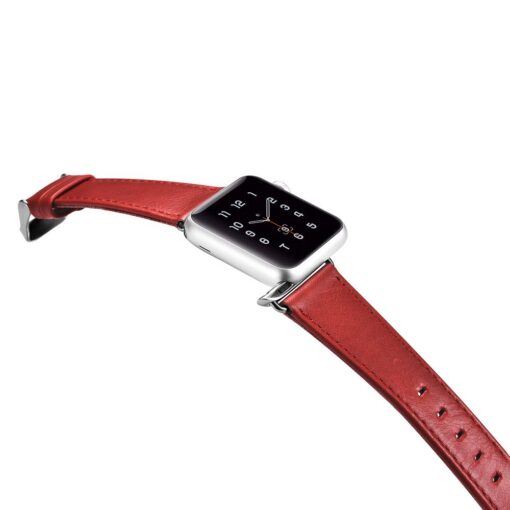 Apple Watch rihm nahast iCarer Leather Vintage 38 40 41 kellale punane 2