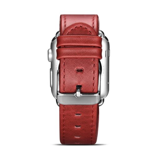 Apple Watch rihm nahast iCarer Leather Vintage 38 40 41 kellale punane 4