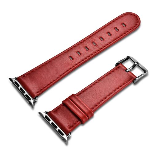 Apple Watch rihm nahast iCarer Leather Vintage 38 40 41 kellale punane