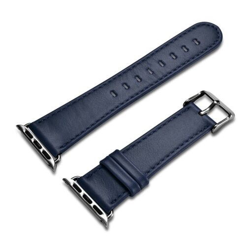 Apple Watch rihm nahast iCarer Leather Vintage 38 40 41 kellale tumesinine