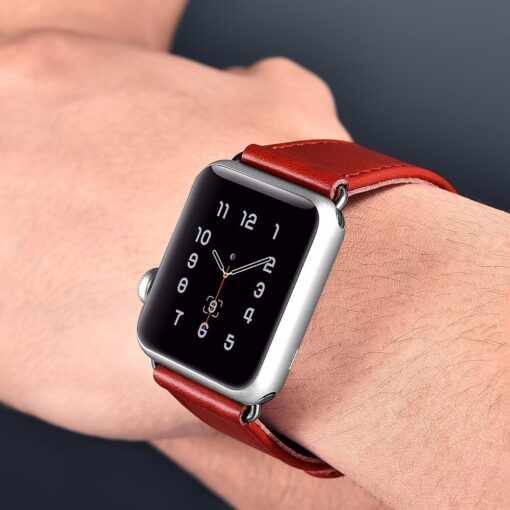 Apple Watch rihm nahast iCarer Leather Vintage 38 40 41 kellale tumesinine 6