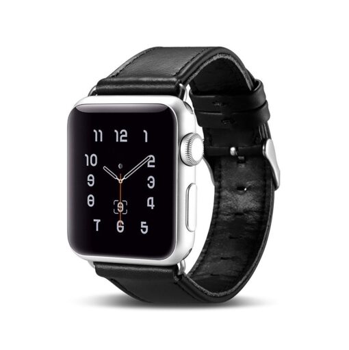 Apple Watch rihm nahast iCarer Leather Vintage 42 44 45 kellale must 2