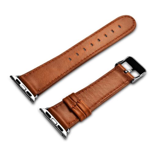 Apple Watch rihm nahast iCarer Leather Vintage 42 44 45 kellale pruun 1