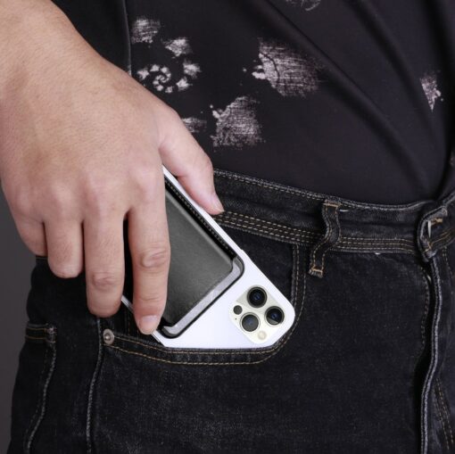MagSafe iPhone kaarditasku nahast iCarer Leather must 6