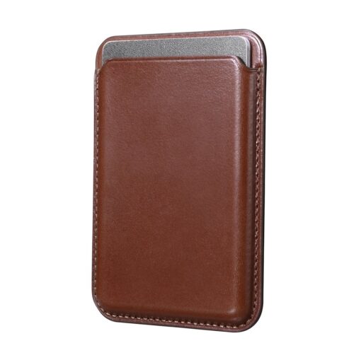 MagSafe iPhone kaarditasku nahast iCarer Leather pruun 1