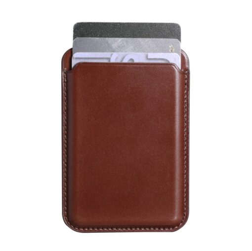 MagSafe iPhone kaarditasku nahast iCarer Leather pruun 4