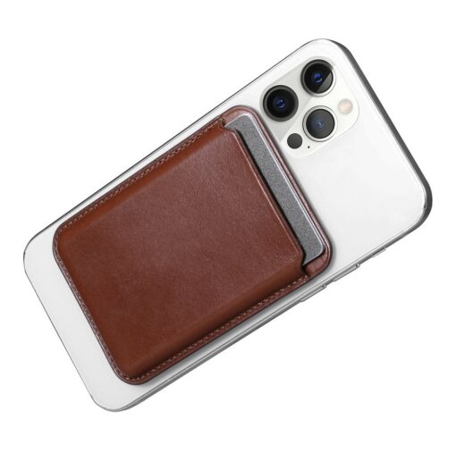 MagSafe iPhone kaarditasku nahast iCarer Leather pruun 5