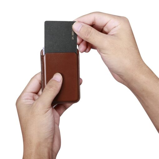 MagSafe iPhone kaarditasku nahast iCarer Leather pruun 8