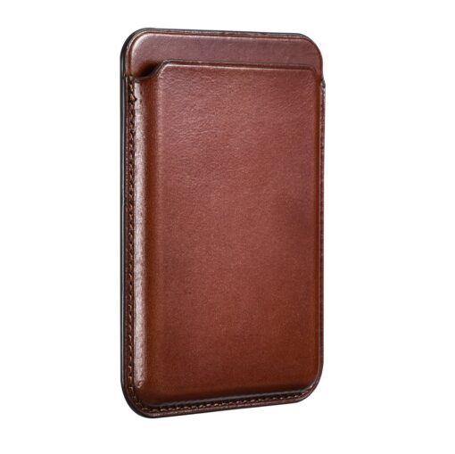 MagSafe iPhone kaarditasku nahast iCarer Leather pruun 9