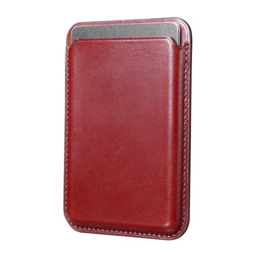MagSafe iPhone kaarditasku nahast iCarer Leather punane 1