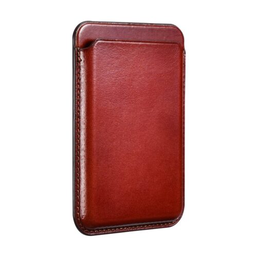 MagSafe iPhone kaarditasku nahast iCarer Leather punane 10