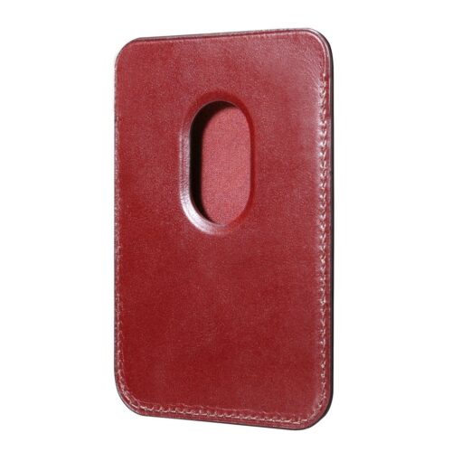 MagSafe iPhone kaarditasku nahast iCarer Leather punane 2
