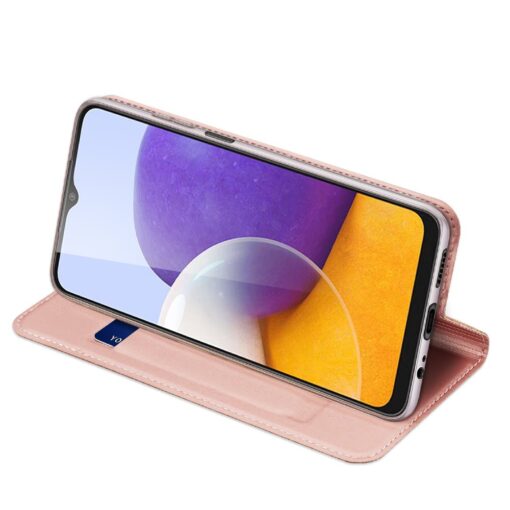 Samsung A22 5G kunstnahast kaaned kaarditaskuga DUX DUCIS Skin Pro roosa 4
