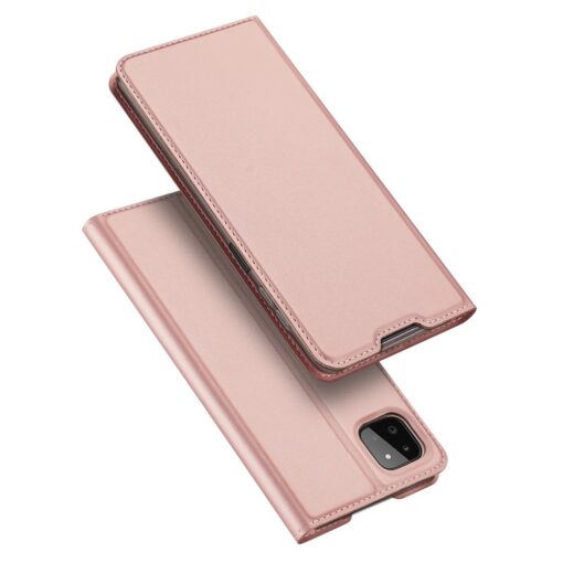 Samsung A22 5G kunstnahast kaaned kaarditaskuga DUX DUCIS Skin Pro roosa