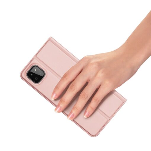 Samsung A22 5G kunstnahast kaaned kaarditaskuga DUX DUCIS Skin Pro roosa 6