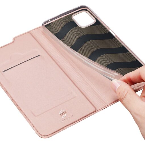 Samsung A22 5G kunstnahast kaaned kaarditaskuga DUX DUCIS Skin Pro roosa 7