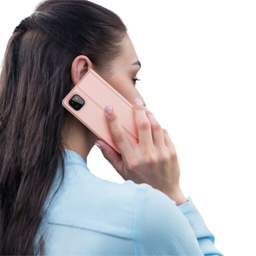 Samsung A22 5G kunstnahast kaaned kaarditaskuga DUX DUCIS Skin Pro roosa 8