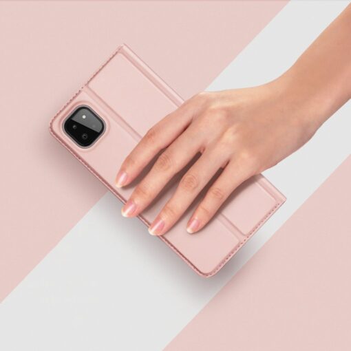 Samsung A22 5G kunstnahast kaaned kaarditaskuga DUX DUCIS Skin Pro roosa 9