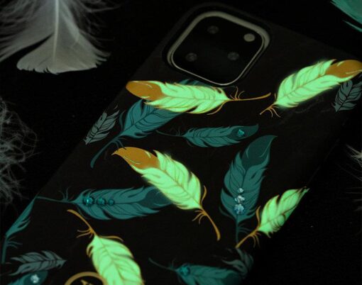 iPhone 11 PRO MAX umbris Kingxbar Forest Seeria Swarowski pimedas helendav leaf 8