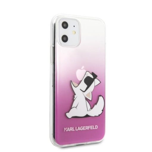 iPhone 11 umbris KARL LAGERFELD plastikust taguse ja silikoonist raamiga Choupette Fun KLHCN61CFNRCPI roosa 4