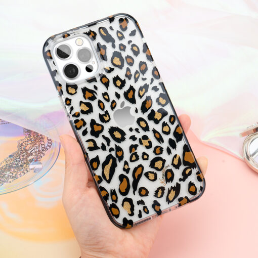 iPhone 12 12 PRO umbris plastikust Kingxbar Wild mustriga leopard 2