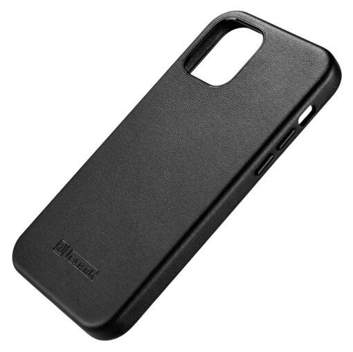 iPhone 12 12 Pro umbris MagSafe naturaalsest nahast must 4