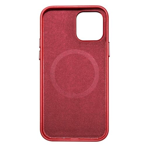 iPhone 12 12 Pro umbris MagSafe naturaalsest nahast punane 1