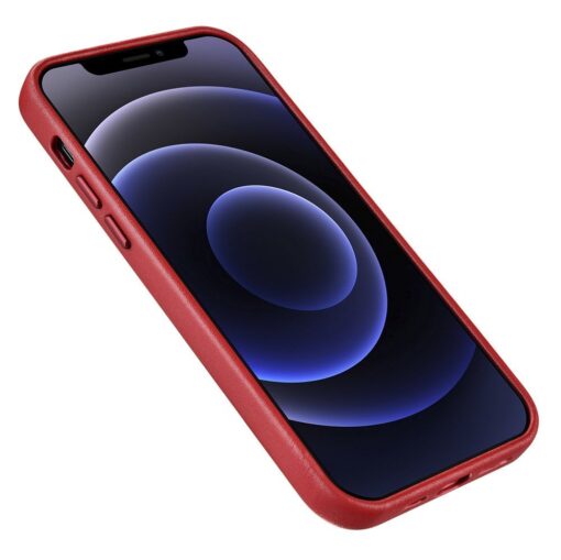 iPhone 12 12 Pro umbris MagSafe naturaalsest nahast punane 5