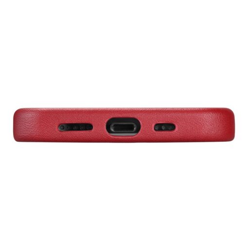 iPhone 12 12 Pro umbris MagSafe naturaalsest nahast punane 6